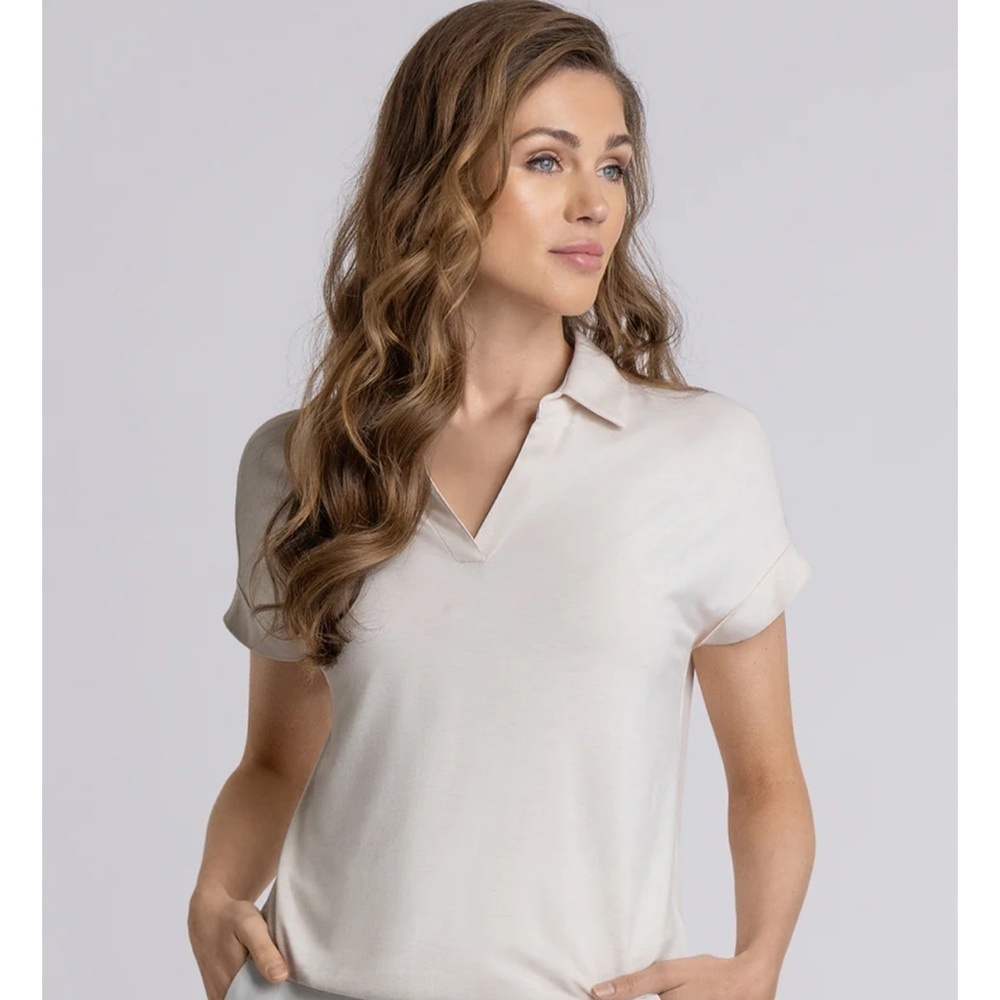 Buttercloth Conquest in Icy Bamboo pre tucked top